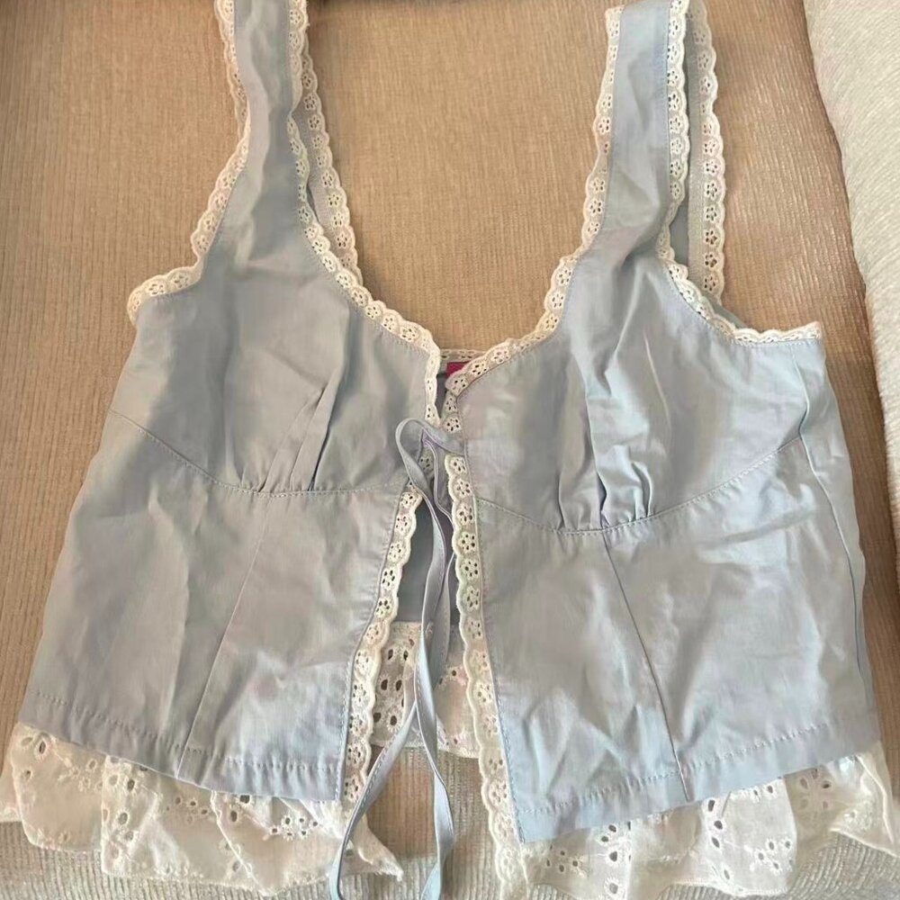 Edikted Tie Front Trim Top